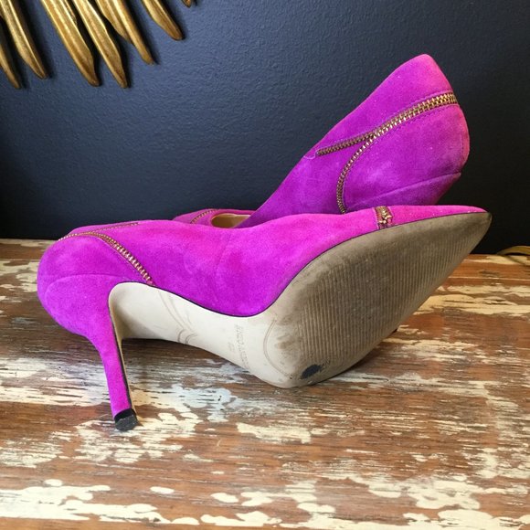 Enzo Angiolini suede zipper designer pointy heels - Picture 6 of 6